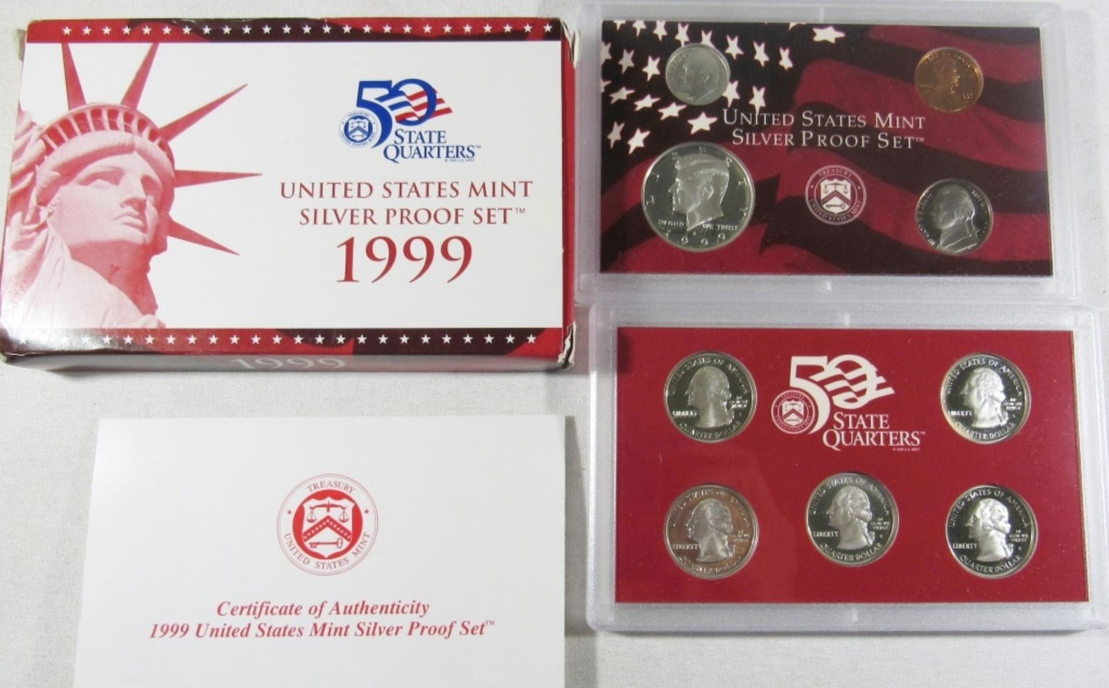 1999 SILVER PROOF SET IN BOX W/ COA (1 of 3)