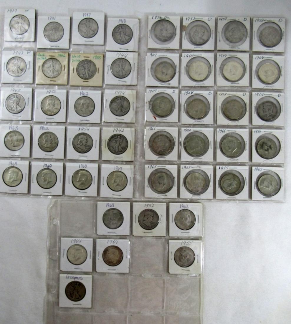 (35) 90% SILVER (12) 40% SILVER HALF DOLLAR MIX (1 of 4)