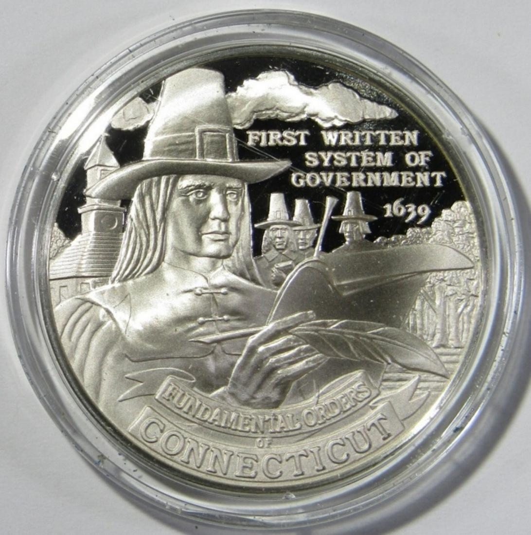 CONNECTICUT STERLING SILVER STATE COMMEM (1 of 2)