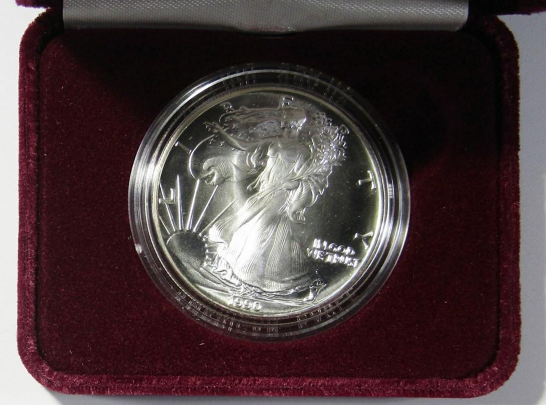 1990 UNC AMERICAN SILVER EAGLE IN OGP (1 of 4)