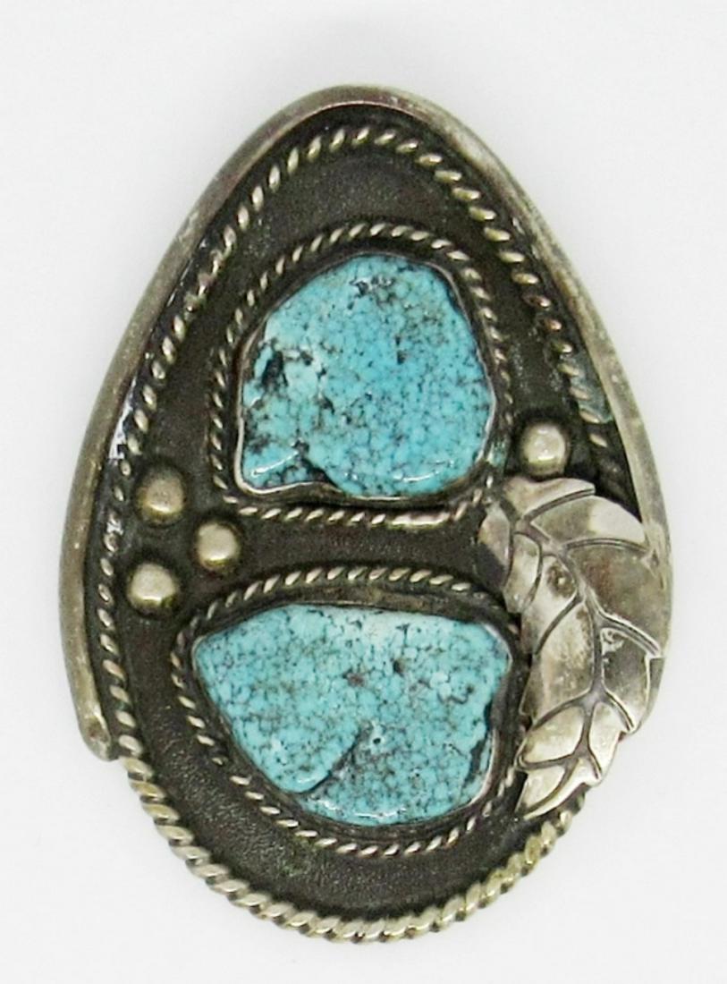 Turquoise Large Sterling Pendant (1 of 2)
