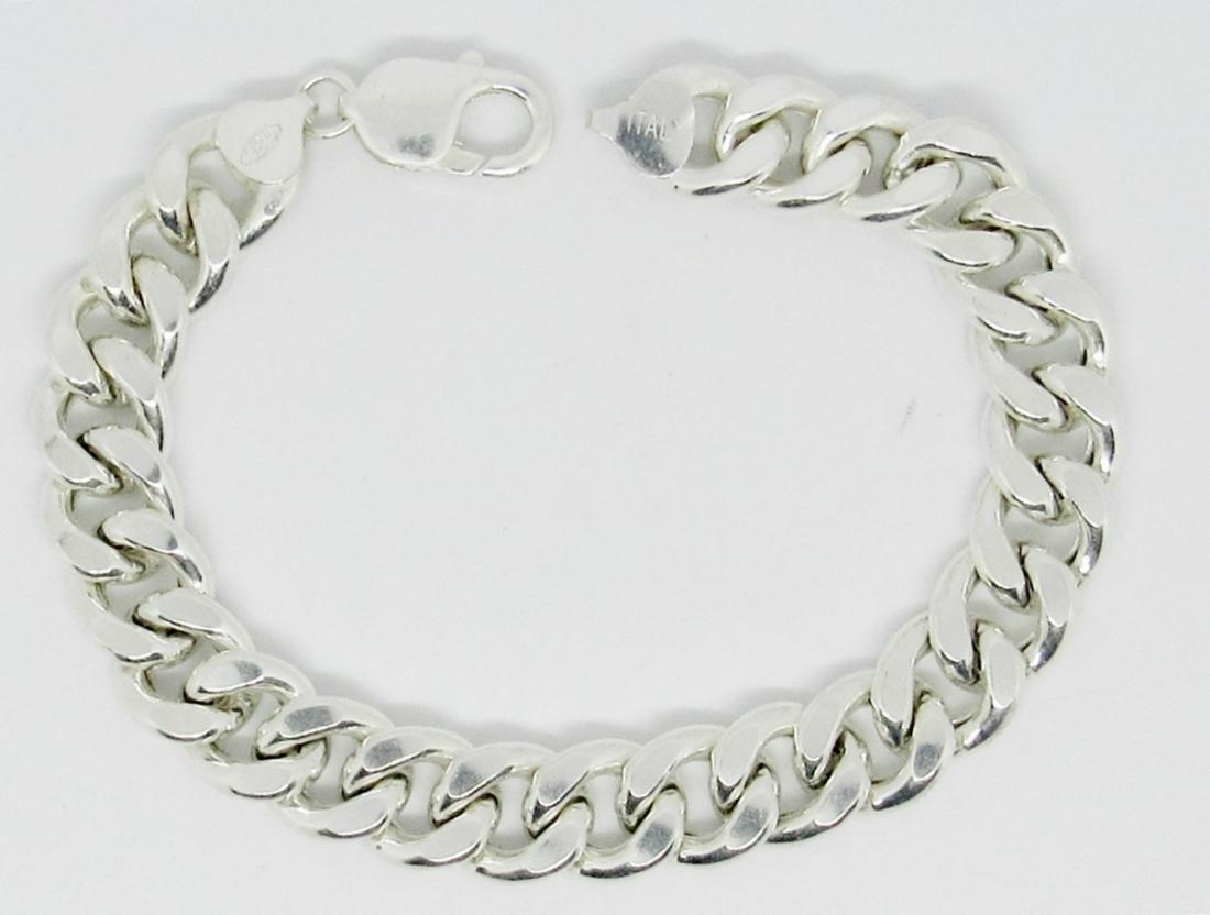 925 Cuban Link Bracelet: 17DWT, 8 1/2IN, Stamped 925 on lobster clasp