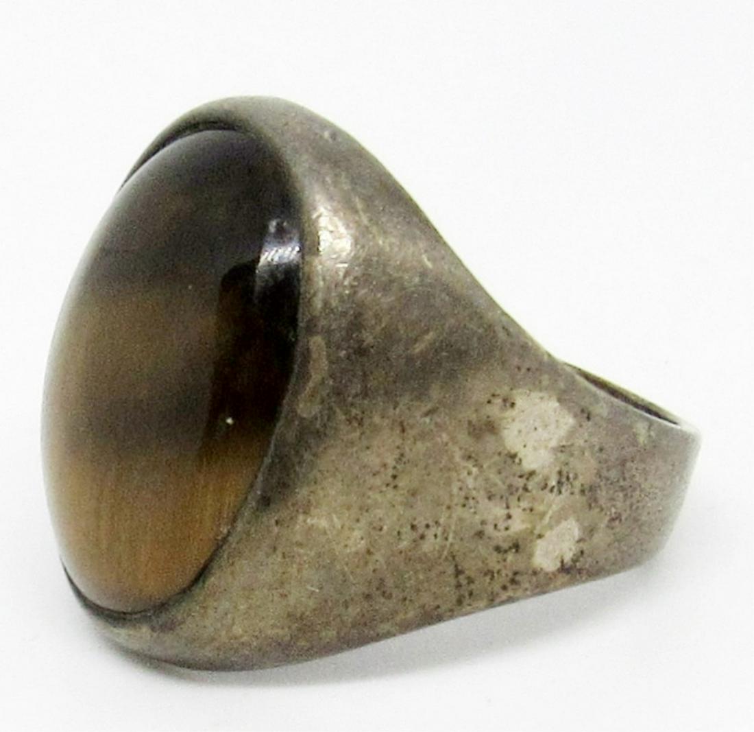 925 MENS RING w/TIGER EYE STONE (1 of 6)