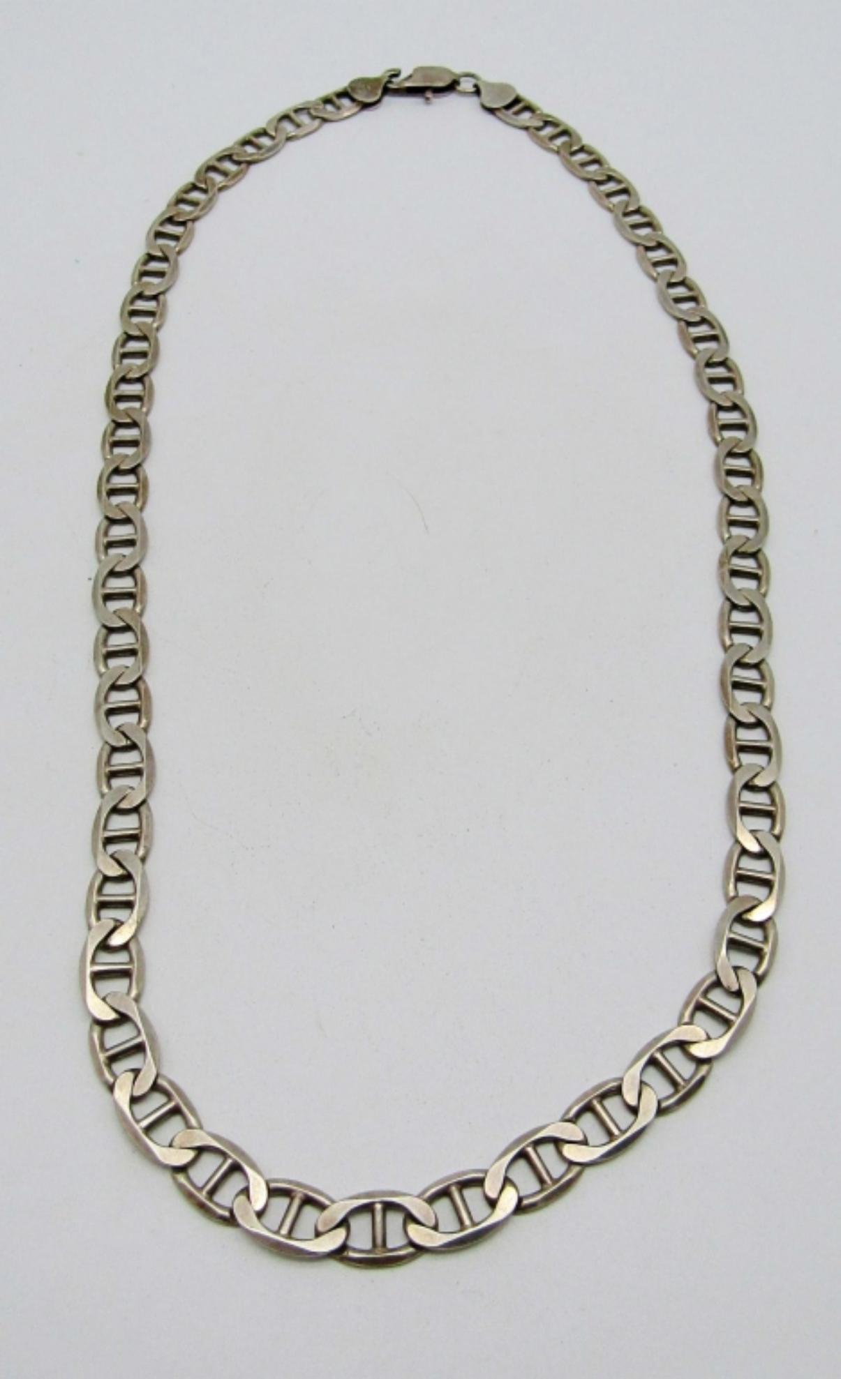 Itlay 925 Anchor Chain: 22dwt, 20in, stamped italy and 925 on lobster clasp