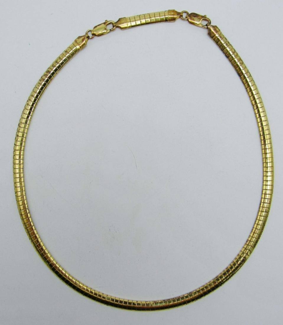 Itaor Omega Gold Tone Sterling Necklace: 19.2dwt, 18in with extender 16in without it,stampes italy and 925 on lobster clasp