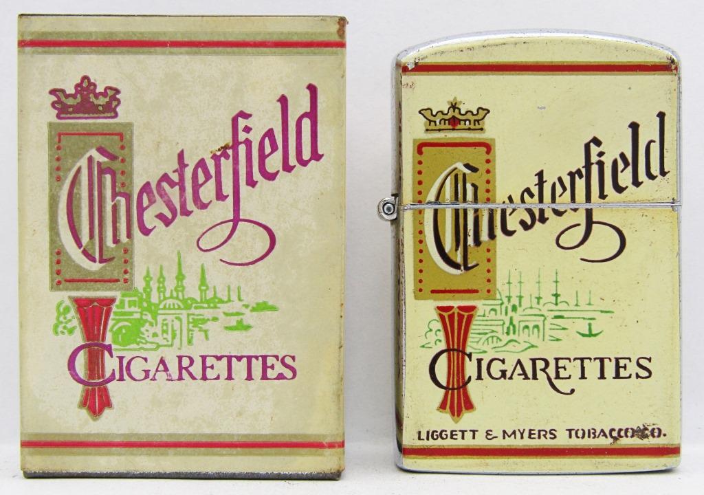 Chesterfield Cigarettes Pocket Ashtray & Lighter!: Continental Brand UNFIRED Lighter & Good Condition Pocket Ashtray!