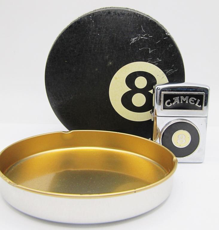 1994 Zippo X Camel Pool 8-Ball Lighter & Ashtray (1 of 5)