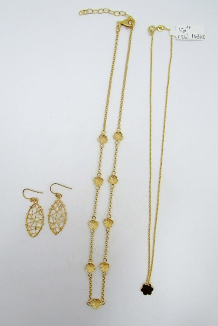 GOLD TONE STERLING JEWELRY LOT (2) NECKLACES (1 of 5)