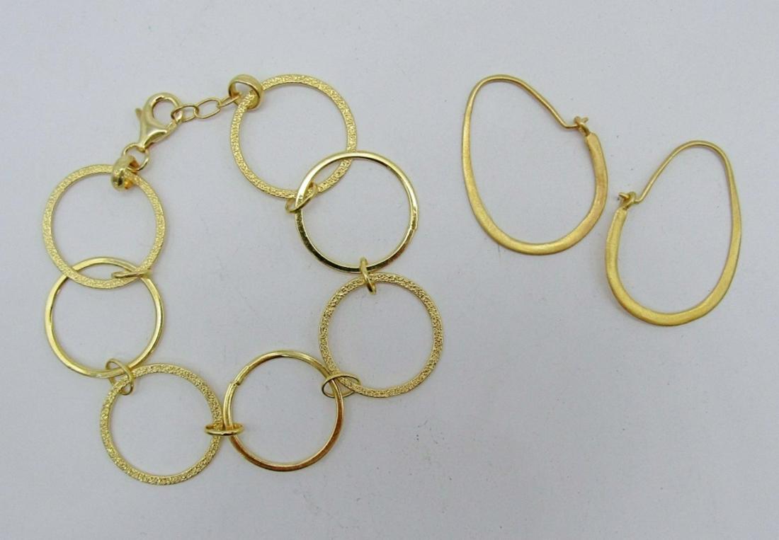 GOLD TONE STERLING JEWELRY LOT - BRACELET 7" (1 of 2)