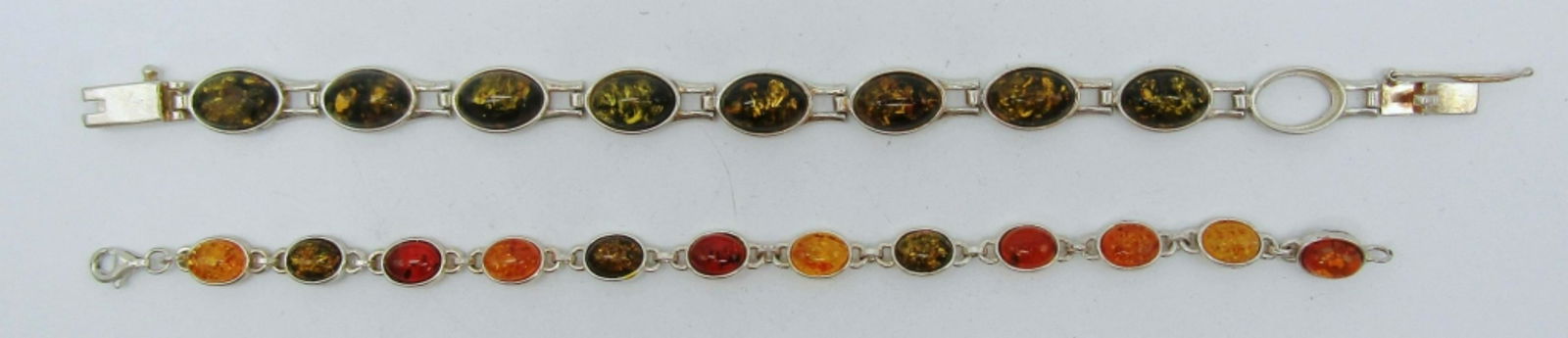 (2) BALTIC AMBER STERLING BRACELETS (1 of 3)