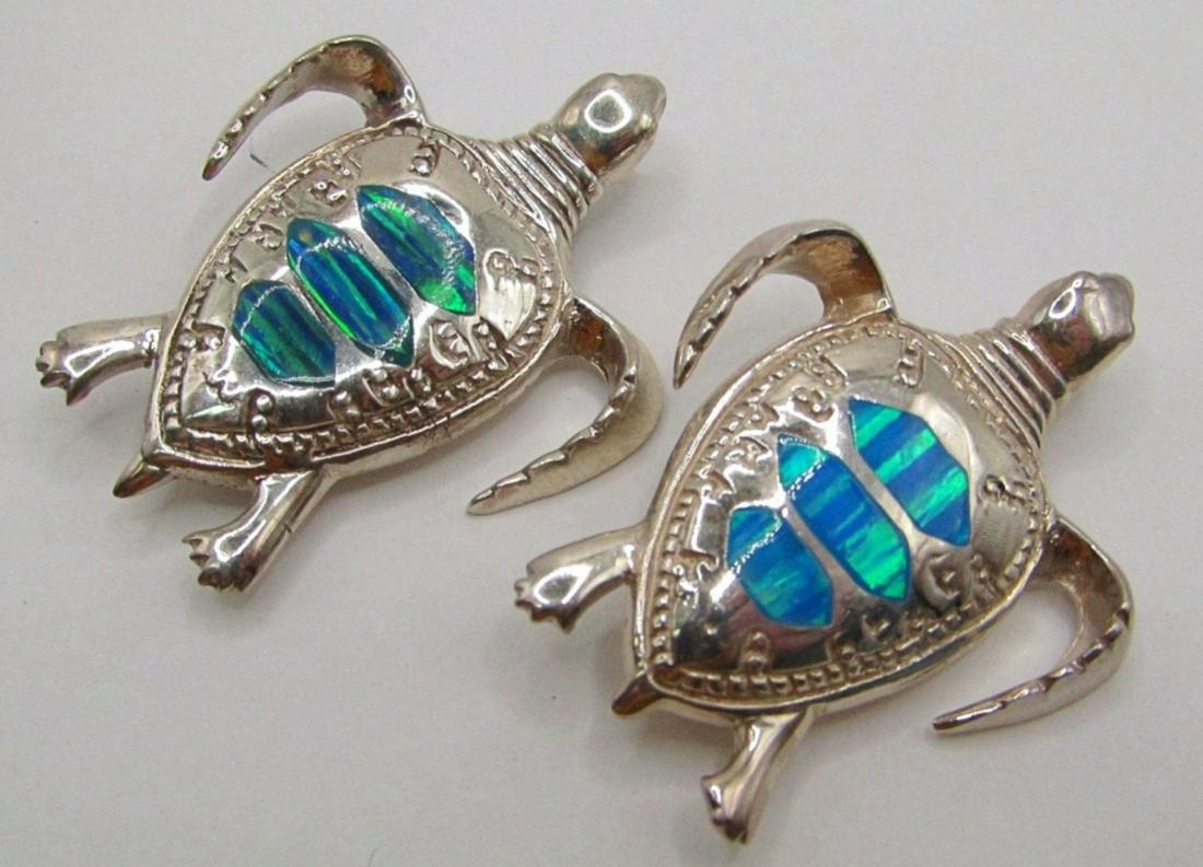 (2) Abalone Sterling Turtle Pins (1 of 3)