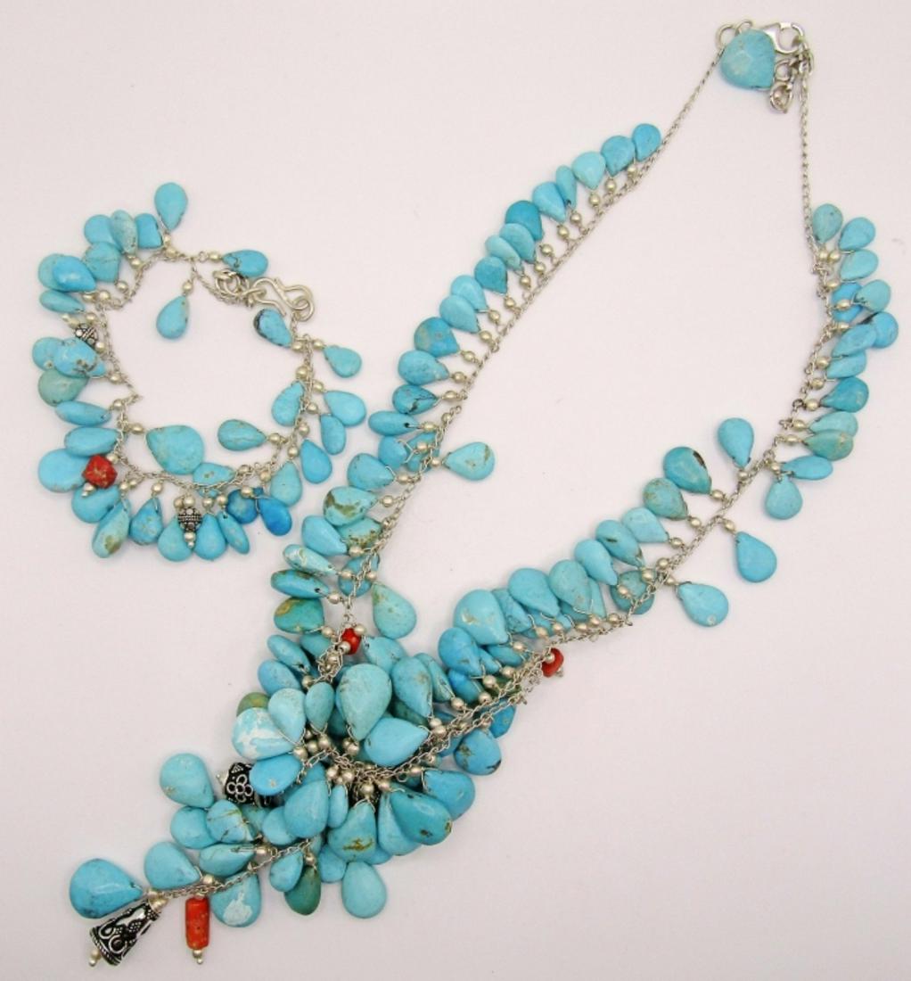 SET! 18 INCH SOUTHWESTERN STERLING NECKLACE (1 of 4)