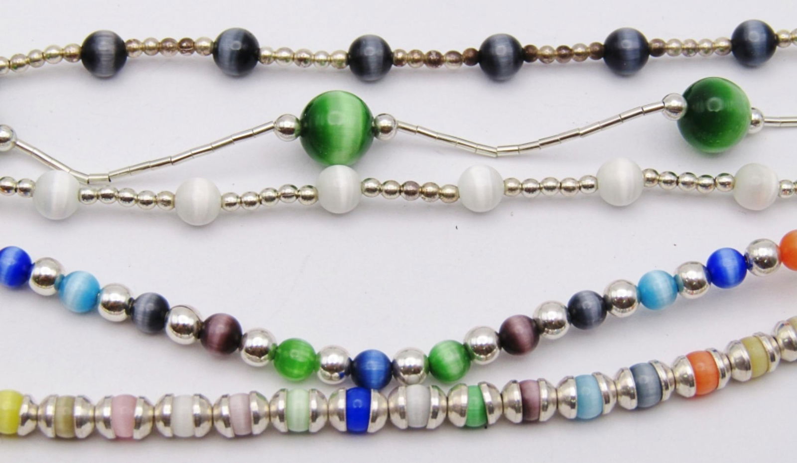 (5) STERLING BEADED BRACELETS - PRETTY LOT (1 of 3)