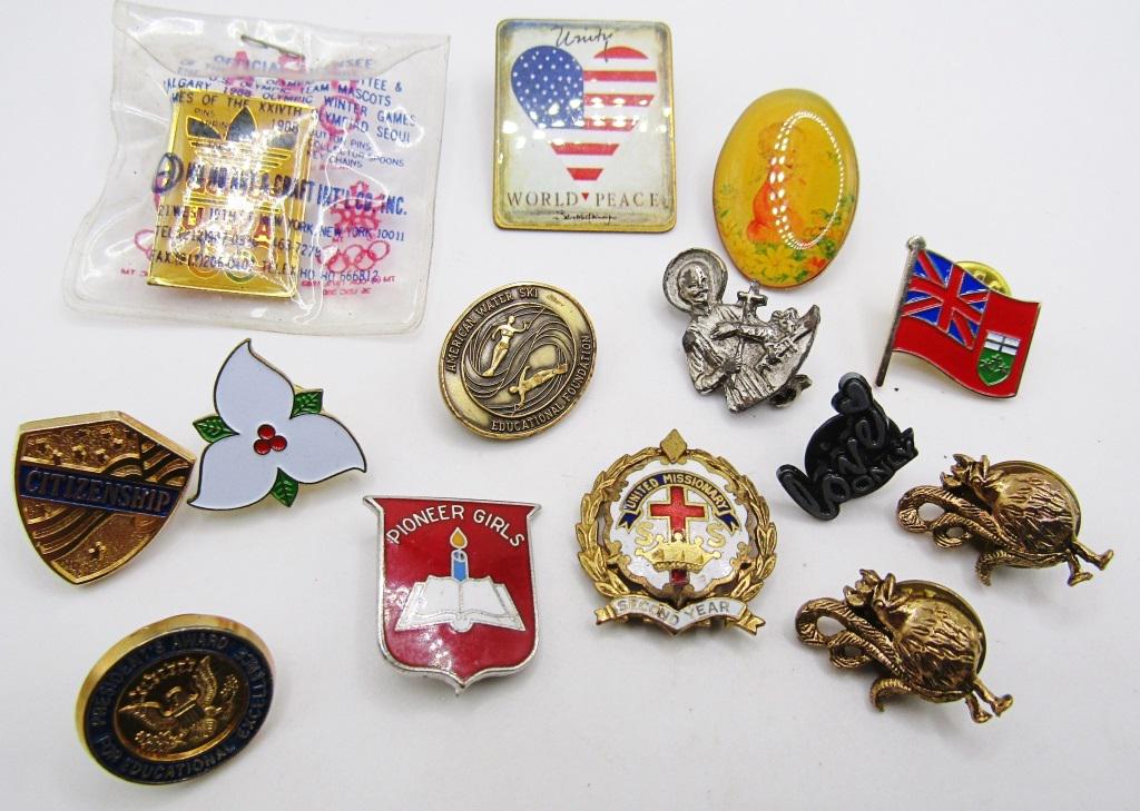 MISC VINTAGE PINS- 13 PINS (1 of 3)