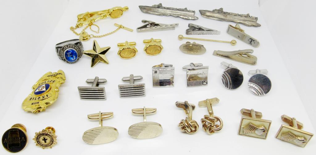 MEN ACCESSORIES- TIE TACS, TIE CLIPS, RINGS, (1 of 2)