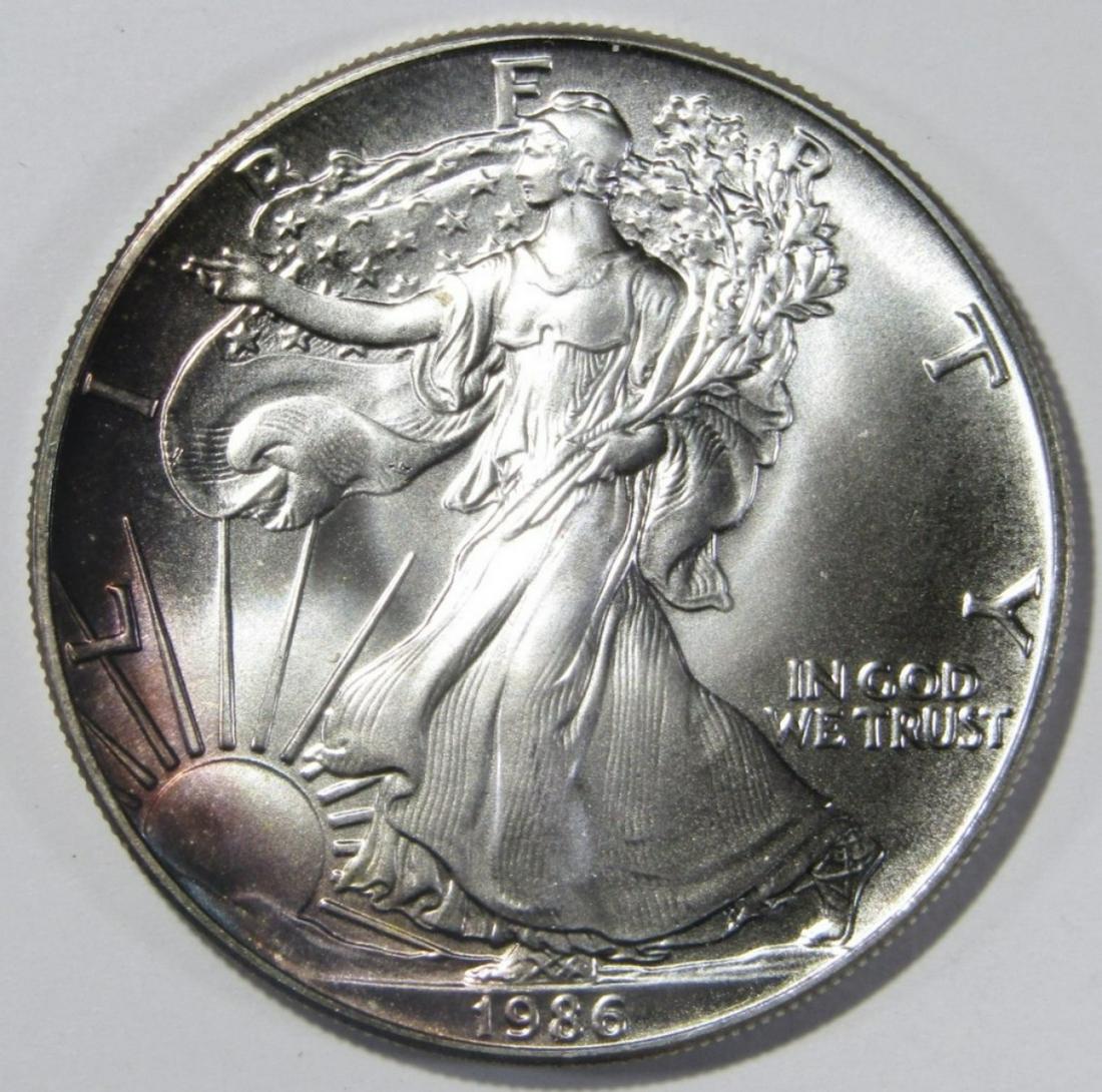 1986 AMERICAN SILVER EAGLE UNC (1 of 2)