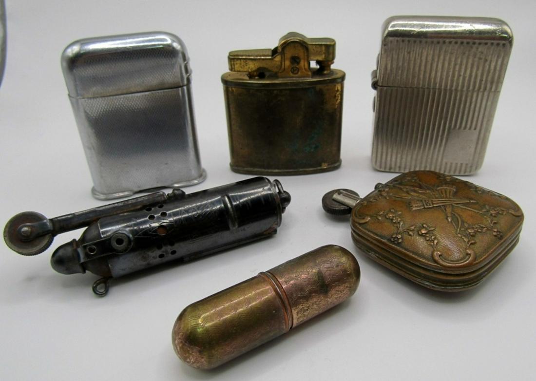 (6) Antique/Vintage Lighters; Thorens Switzerland,: Berkeley Windproof, Penguin Superlative, SureFire USA, Allbright Made In USA; All Used Conditions.