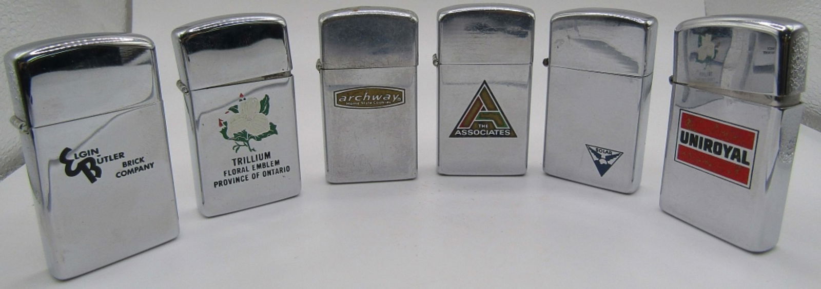 (6) Vintage Slim Advertising Zippo Lighters (1 of 20)