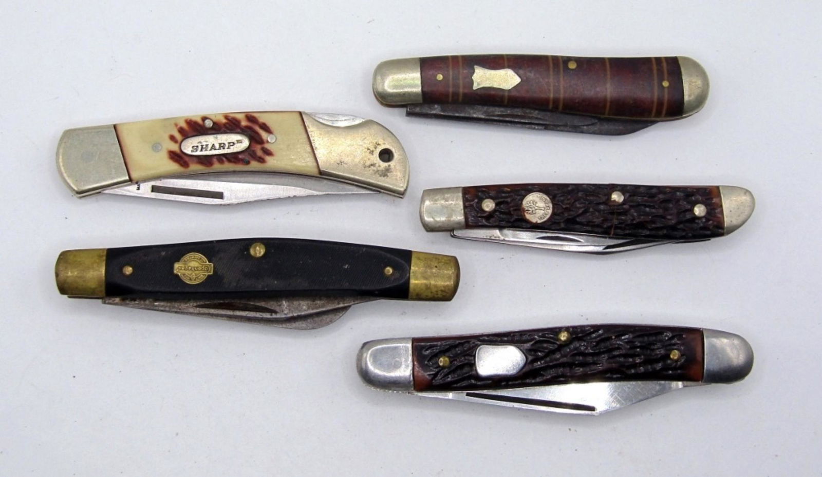(5) POCKET KNIVES - SCHRADE, SABRE, BOKER, (1 of 5)