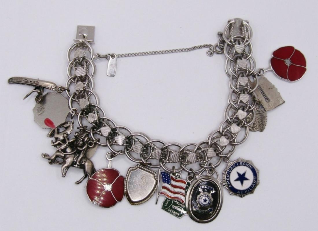 STERLING CHARM BRACELET LOOP AND HEART DESIGN (1 of 9)