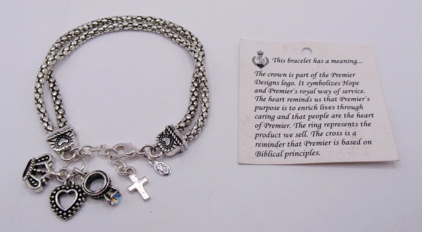SILVER CHARM BRACELET, PREMIER DESIGNS LOGO (1 of 5)