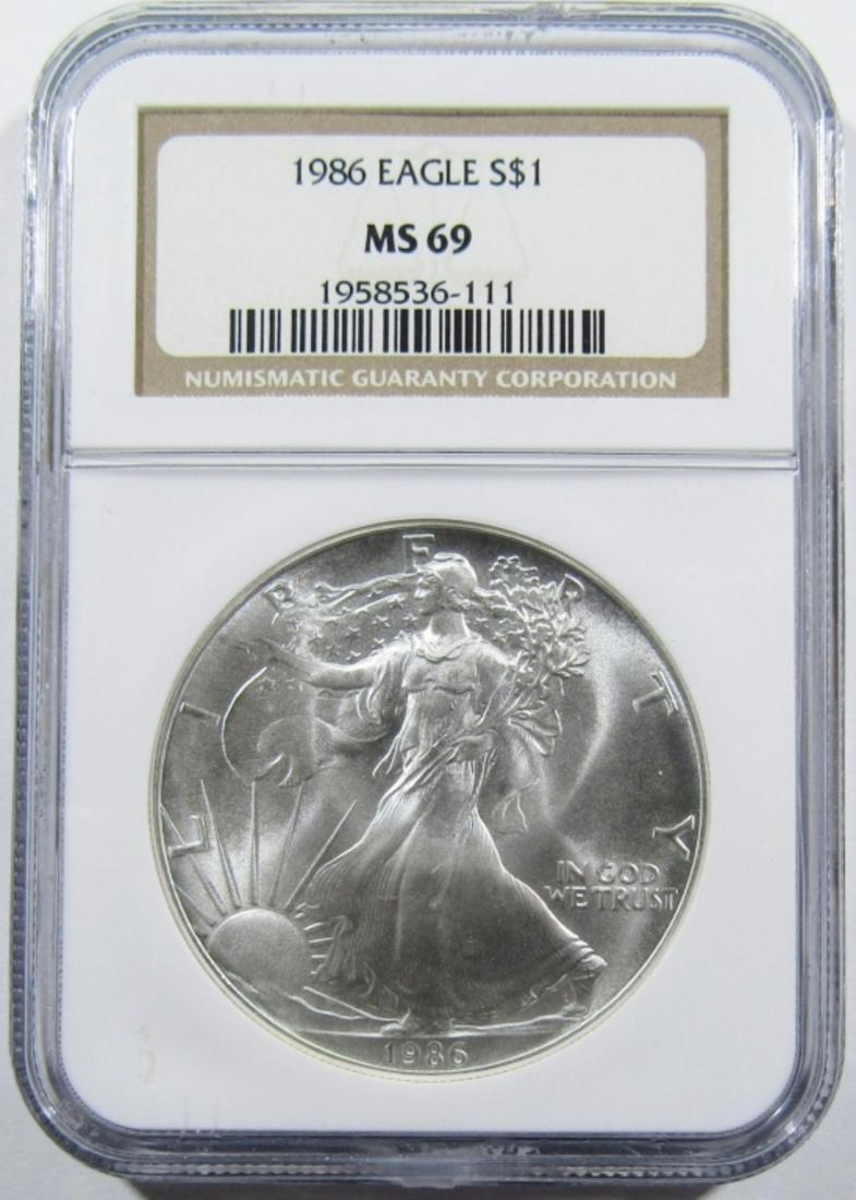 1986 AMERICAN SILVER EAGLE NGC MS-69 (1 of 4)
