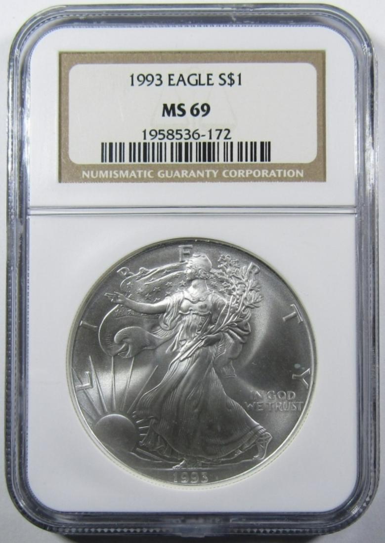 1993 AMERICAN SILVER EAGLE NGC MS-69 (1 of 4)