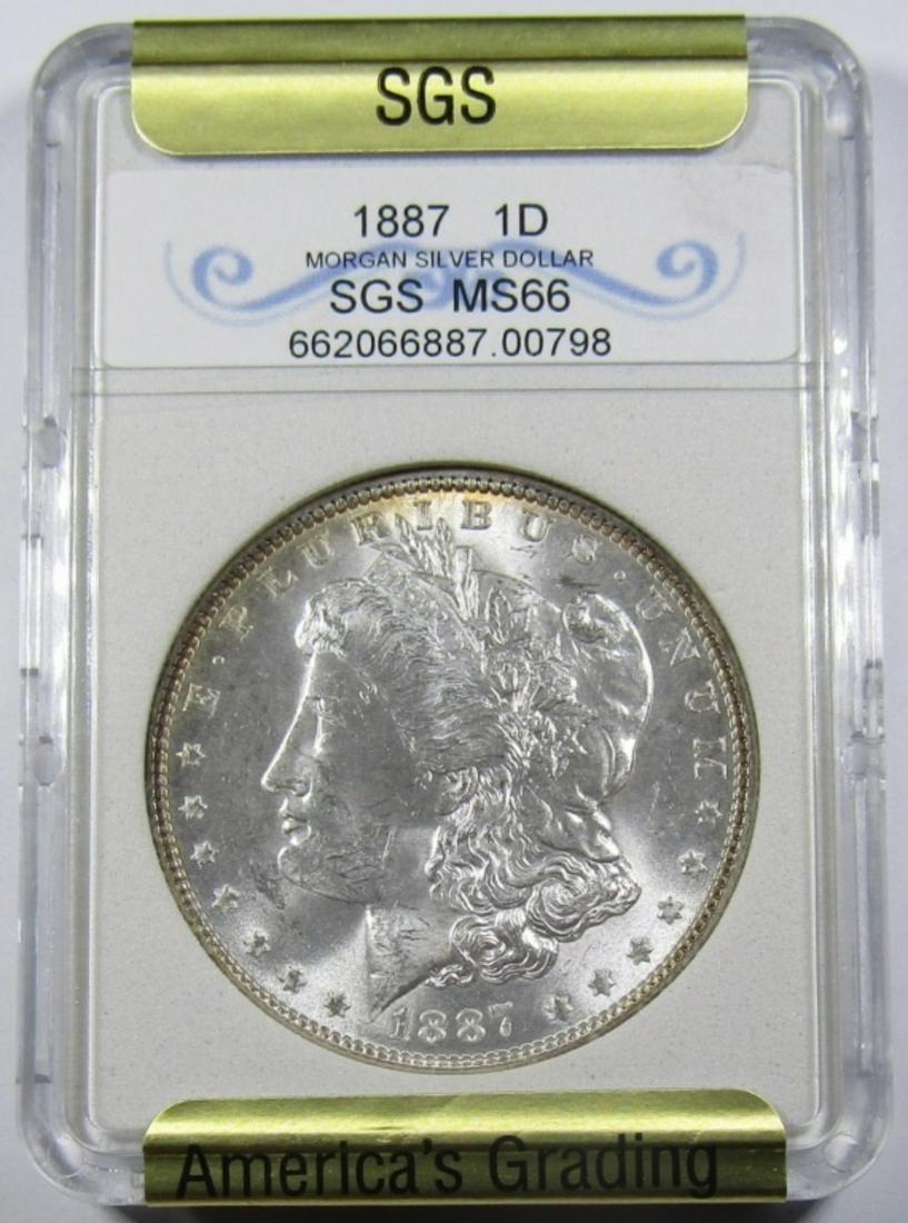 1887 MORGAN DOLLAR SGS GEM UNC (1 of 4)