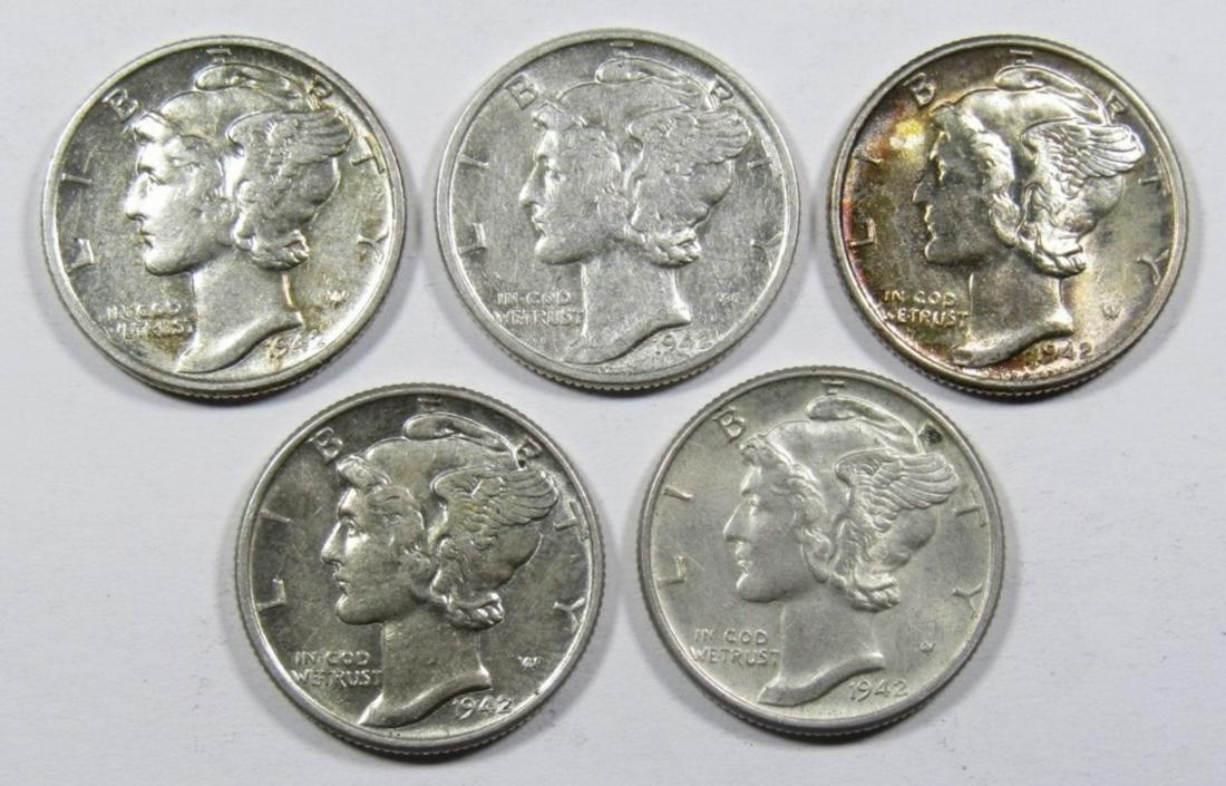 (5) 1942 MERCURY DIMES AU/BU (1 of 2)