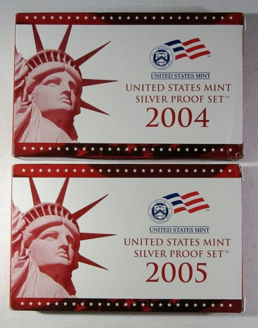 2004 AND 2005 U.S. SILVER PROOF SETS (1 of 2)