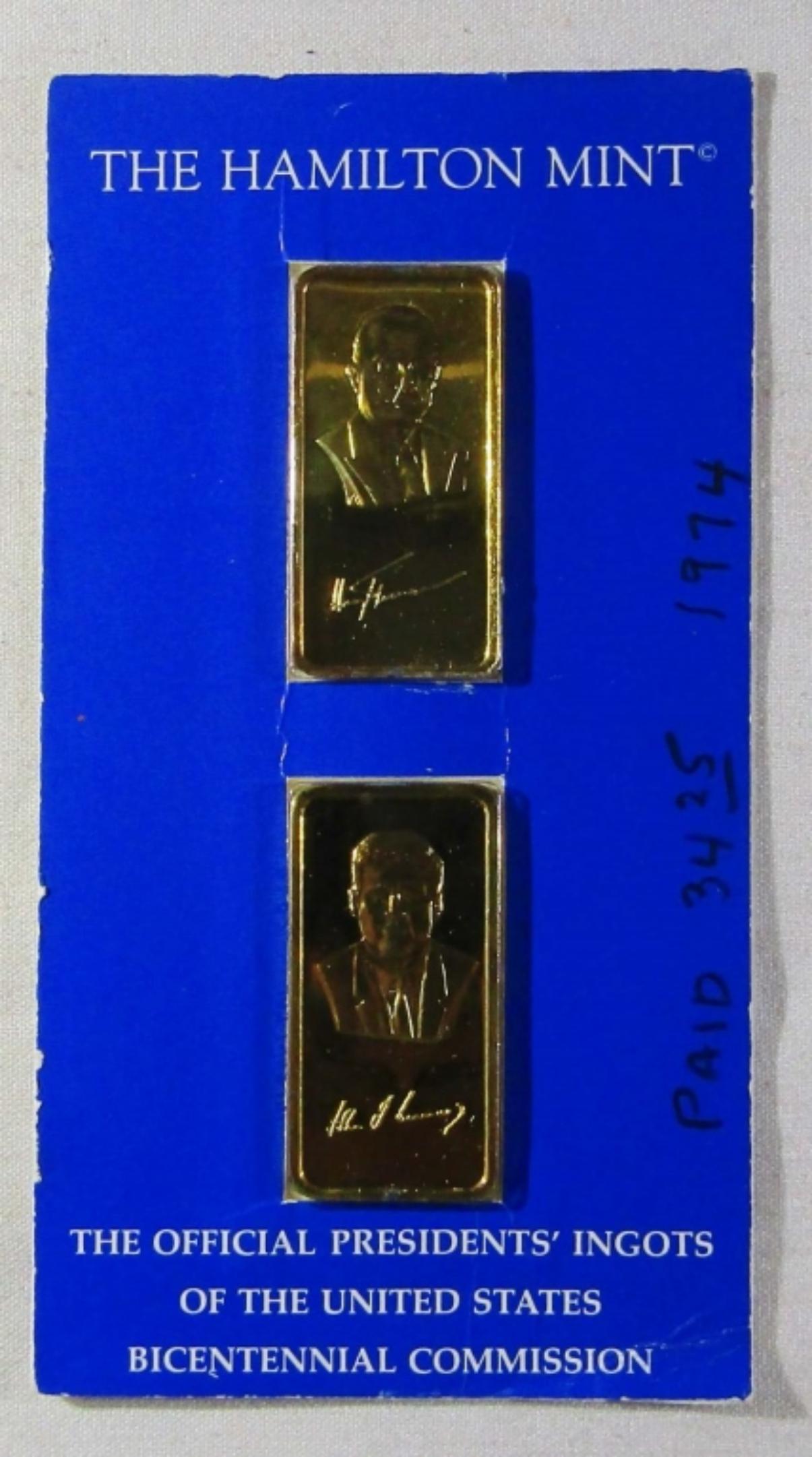 (2) 1oz .999 SILVER PRESIDENTS' INGOTS: (1 of 4)