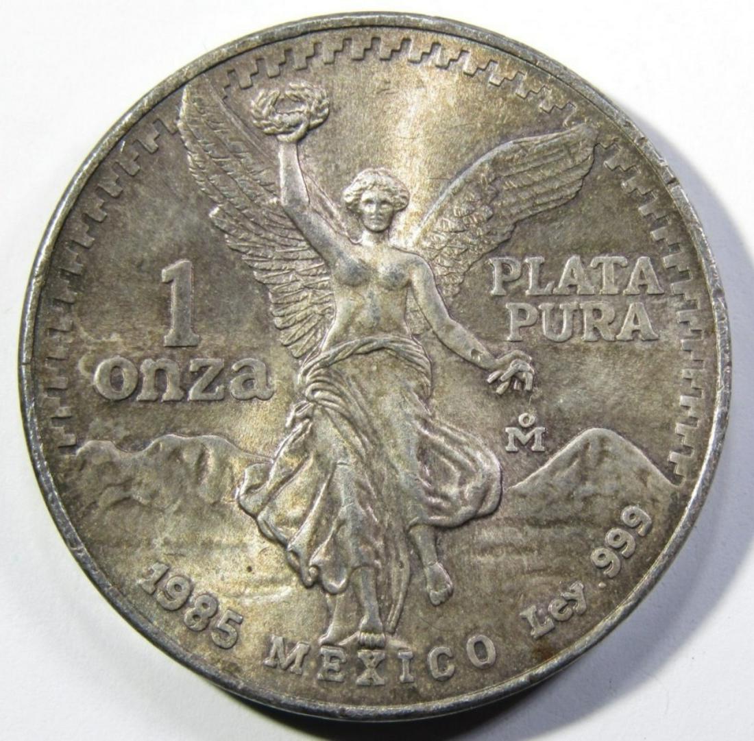 1985 MEXICO 1 ONZA .999 SILVER COIN (1 of 2)