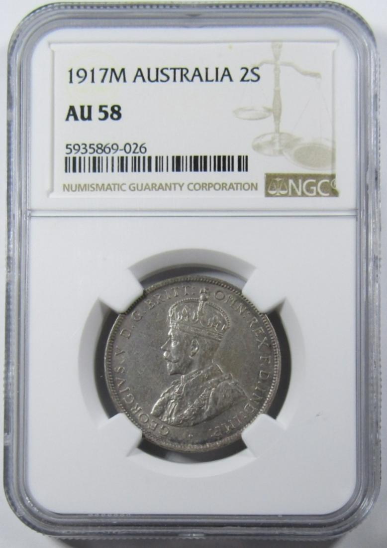 1917M AUSTRALIA 2 SHILLINGS NGC AU-58 (1 of 4)