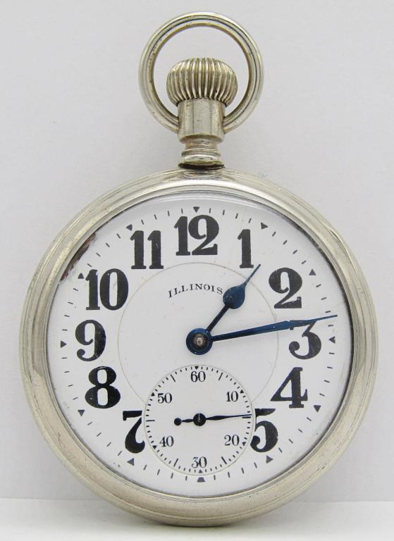 Illinois Bunn Special 23 Jewel, 16 Size: Double Sunk Porcelain Dial; Nickel Display Case