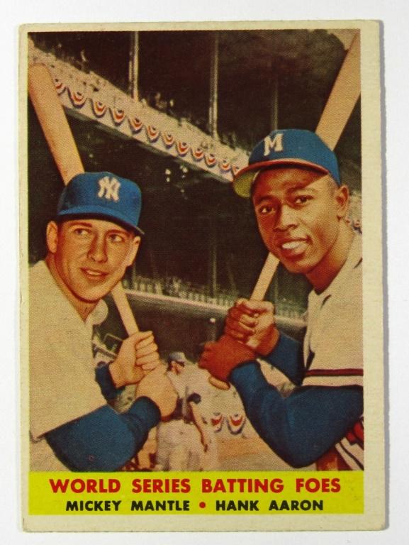 1958 TOPPS #418 MANTLE / AARON VGEX+ (1 of 2)