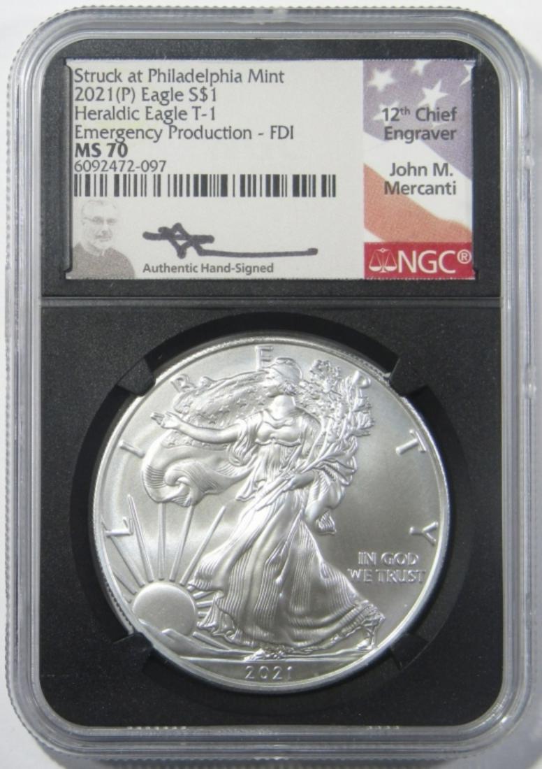 2021-(P) T-1 SILVER EAGLE NGC MS-70 (1 of 4)