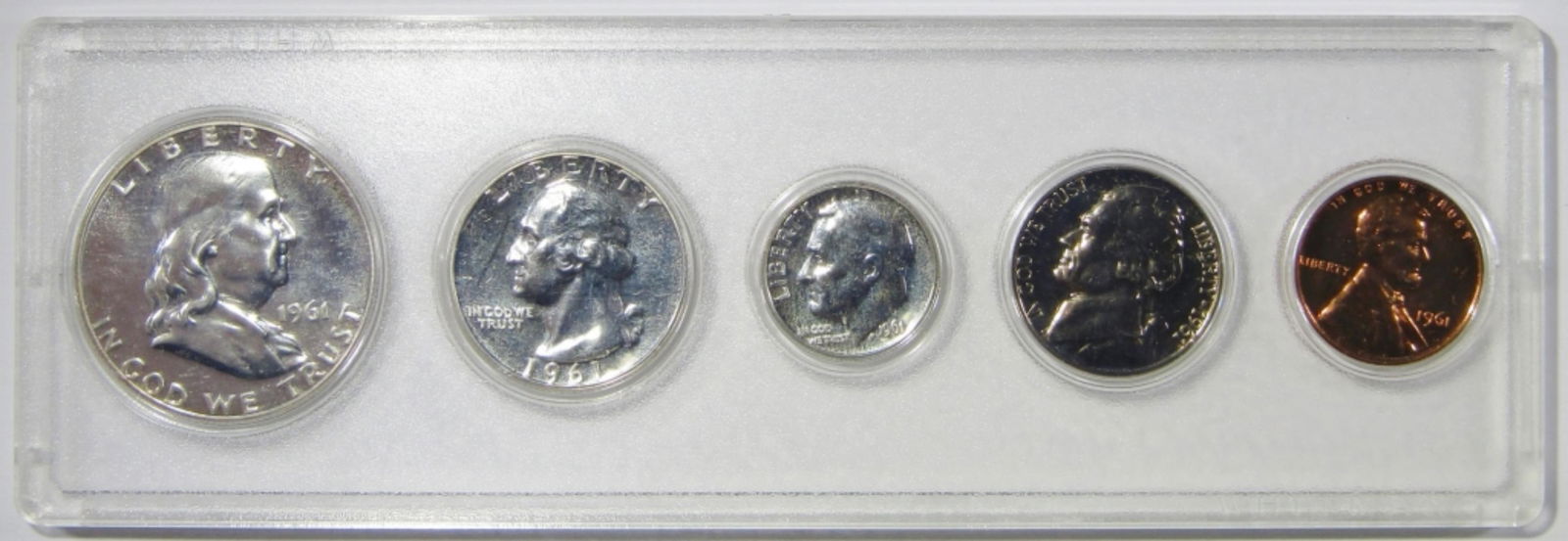 1961 PROOF YEAR SET IN PLASTIC HOLDER (1 of 2)