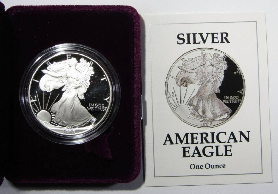 1992-S PROOF AMERICAN SILVER EAGLE (1 of 4)