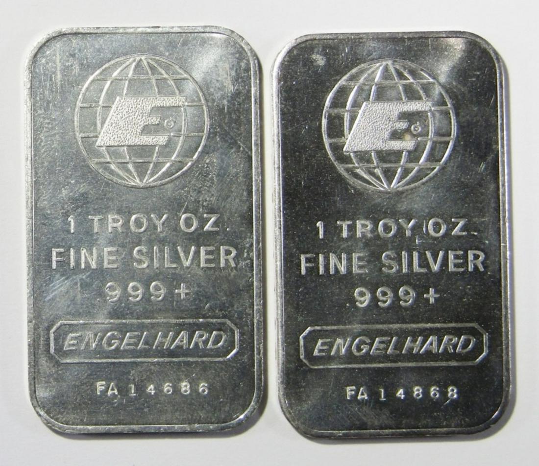 (2) ENGELHARD 1oz .999 SILVER BARS (1 of 2)