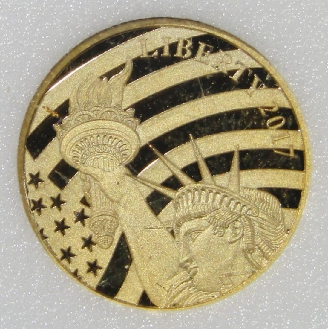 2017 $5 COOK ISLANDS 1/10 oz .24 GOLD: LIBERTY, A TRIBUTE TO THE UNITED STATES. IN CAPSULE.