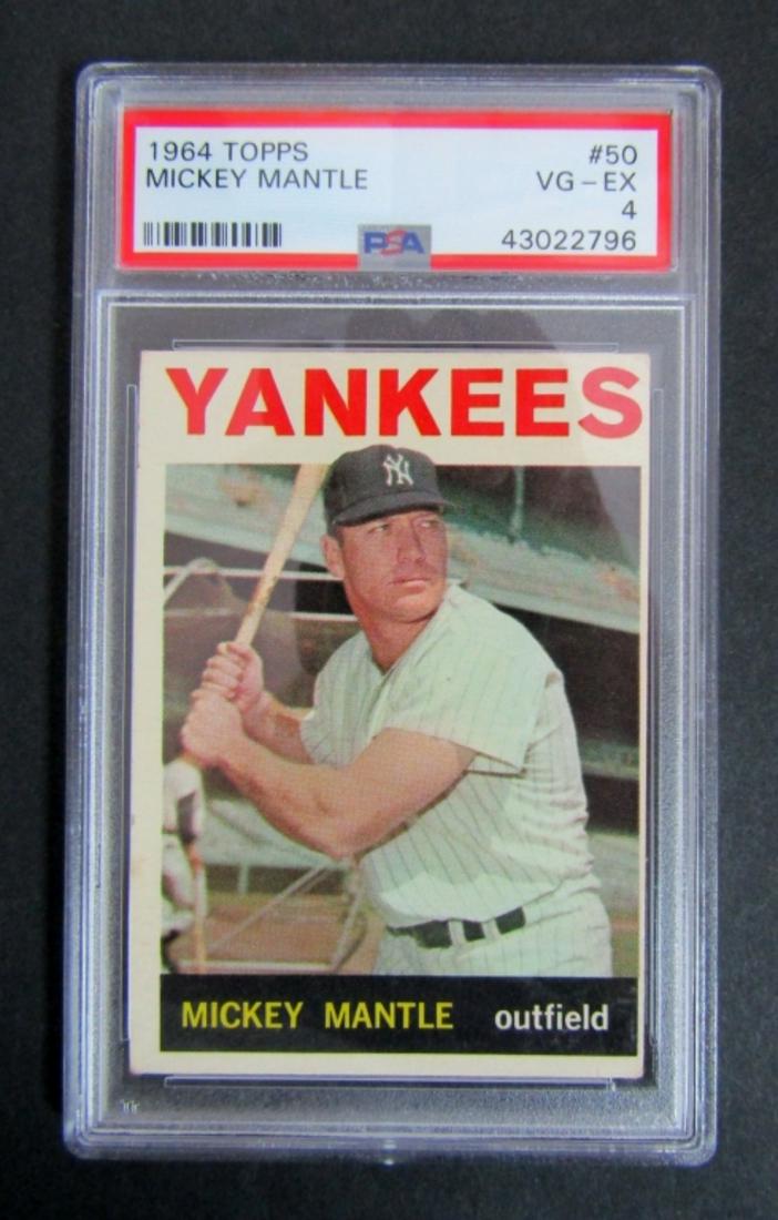 1964 TOPPS #50 MICKEY MANTLE PSA 4 (1 of 2)