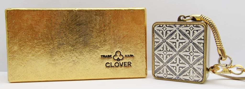 Vintage Sankyo Clover Windup Keychain Musicbox: Plays Lara's Theme; Used Condition.