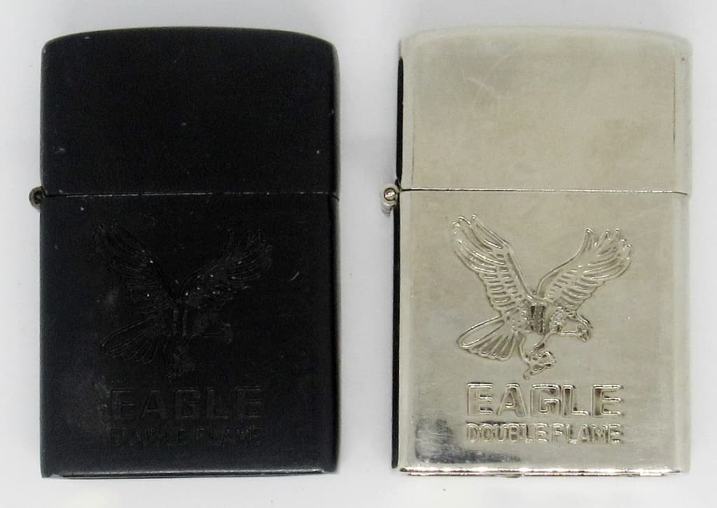 LOT OF 2 VINTAGE EAGLE DOUBLE FLAME LIGHTERS (1 of 4)