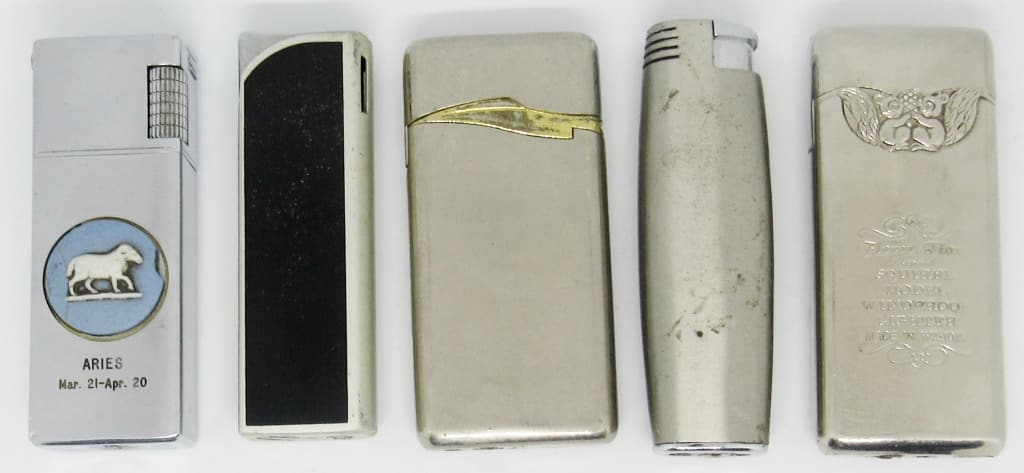 LOT OF 5 VINTAGE LIGHTERS VARIOUS BRANDS (1 of 4)