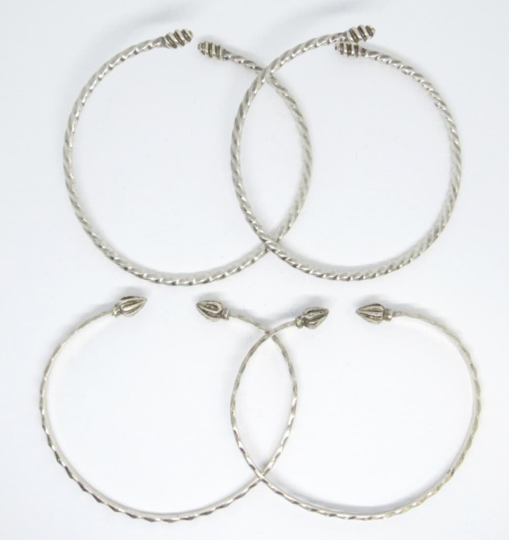 SET OF 4 STERLING BANGLE BRACELETS (1 of 5)