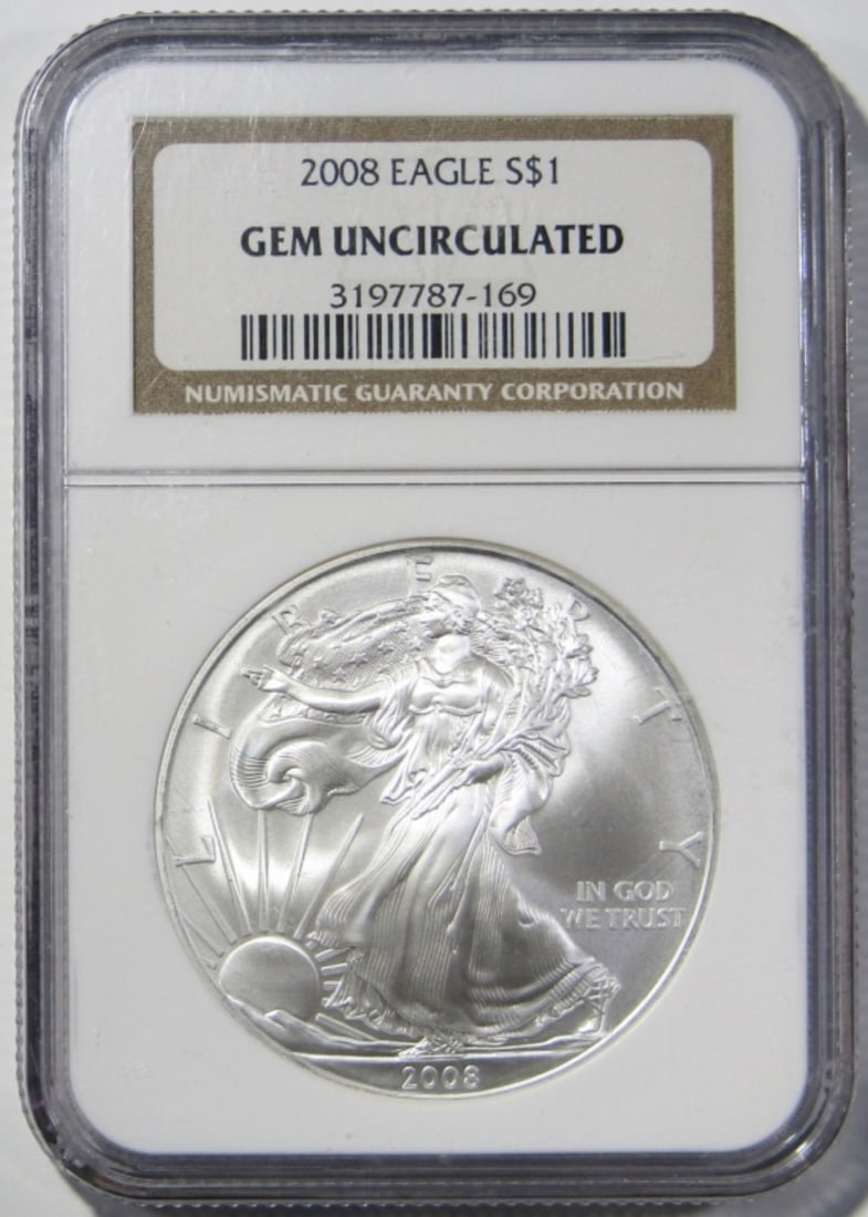 2008 AMERICAN SILVER EAGLE NGC GEM UNC (1 of 4)