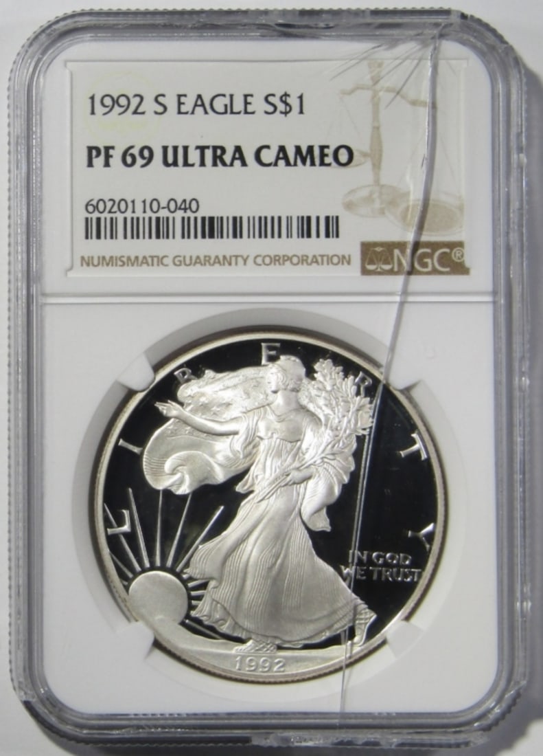 1992-S SILVER EAGLE NGC PF-69 UC (1 of 6)