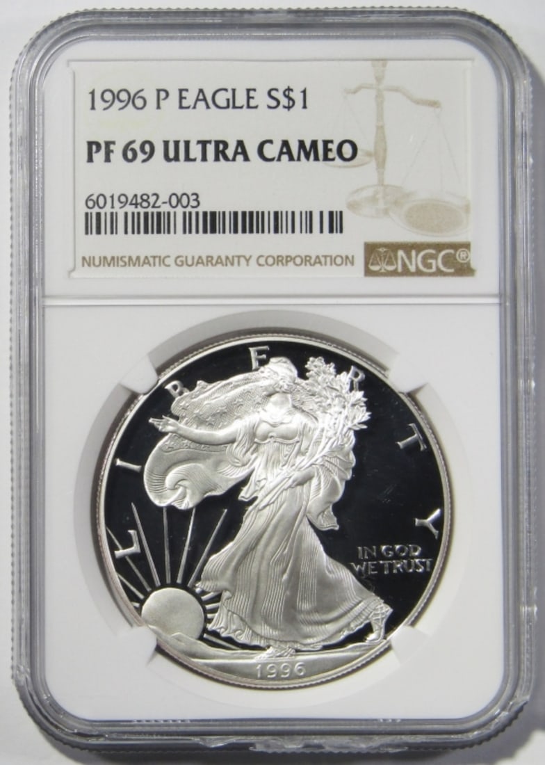 1996-P SILVER EAGLE NGC PF-69 UC (1 of 5)