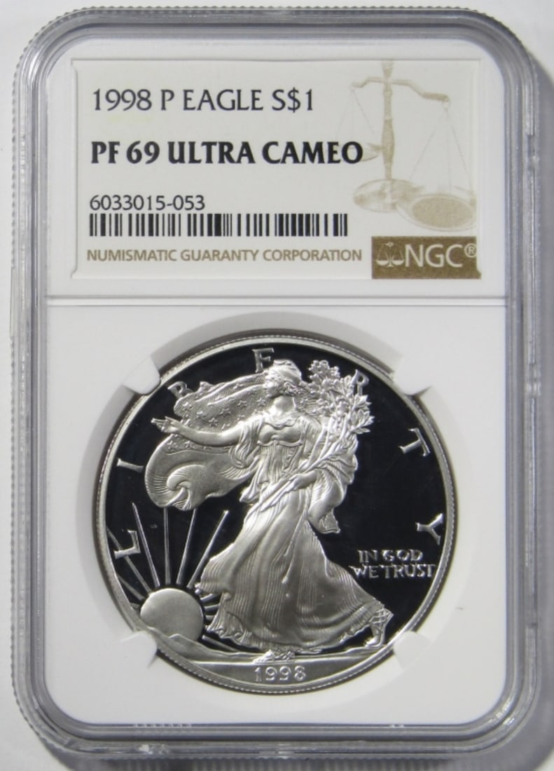 1998-P SILVER EAGLE NGC PF-69 UC (1 of 5)
