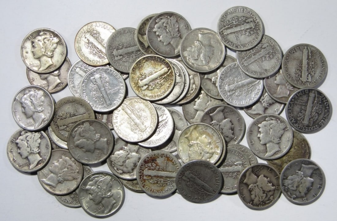 (50) MIXED DATE MERCURY SILVER DIMES (1 of 2)